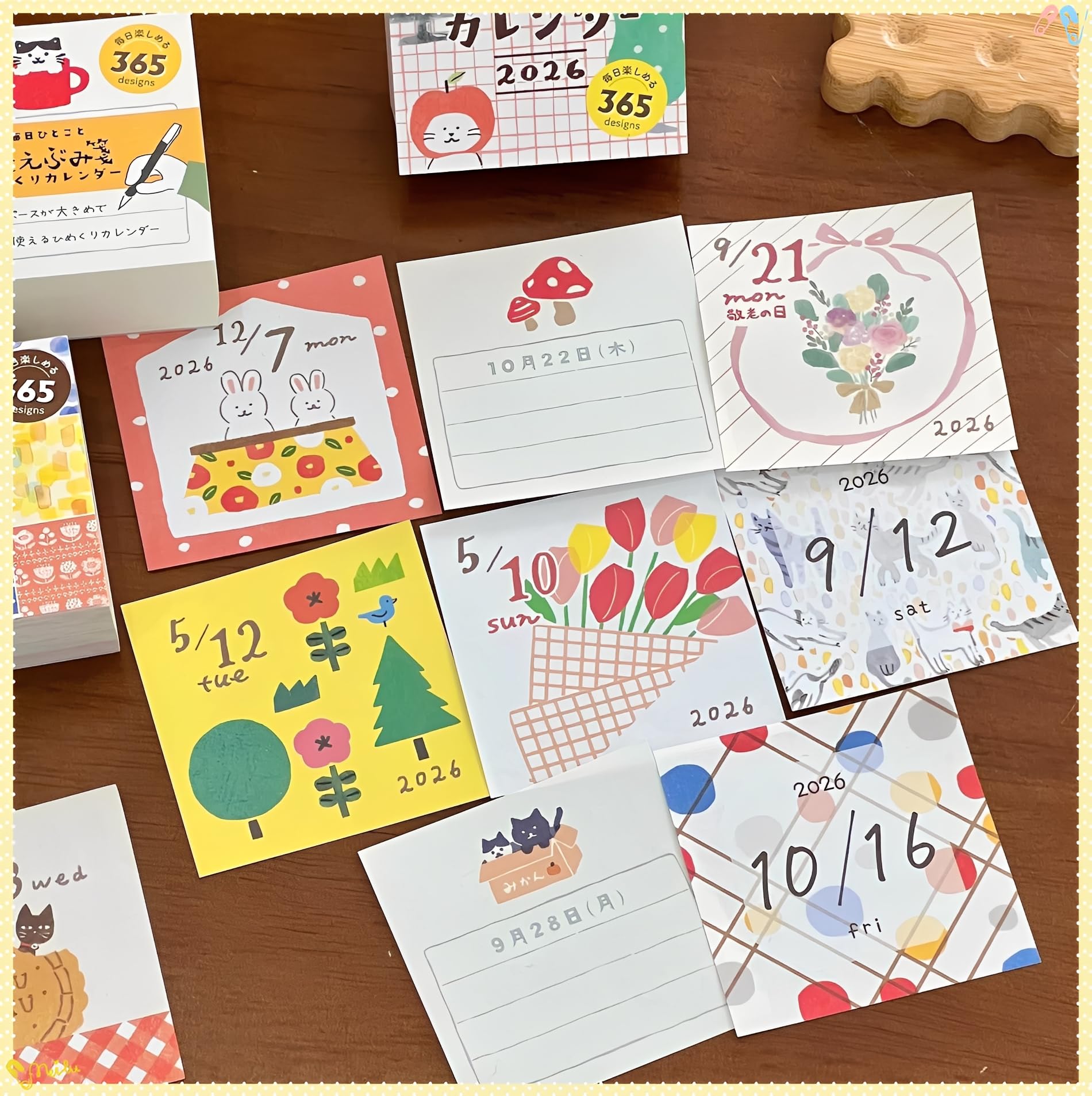 Amazon | 日めくりカレンダー 2026 サイズ 60×60mm ミニ 365日 一日一